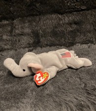 *Rare/Retired* TY Beanie baby ‘RIGHTY’ (1996) The Elephant  NEW W/ Tag PATRIOTIC