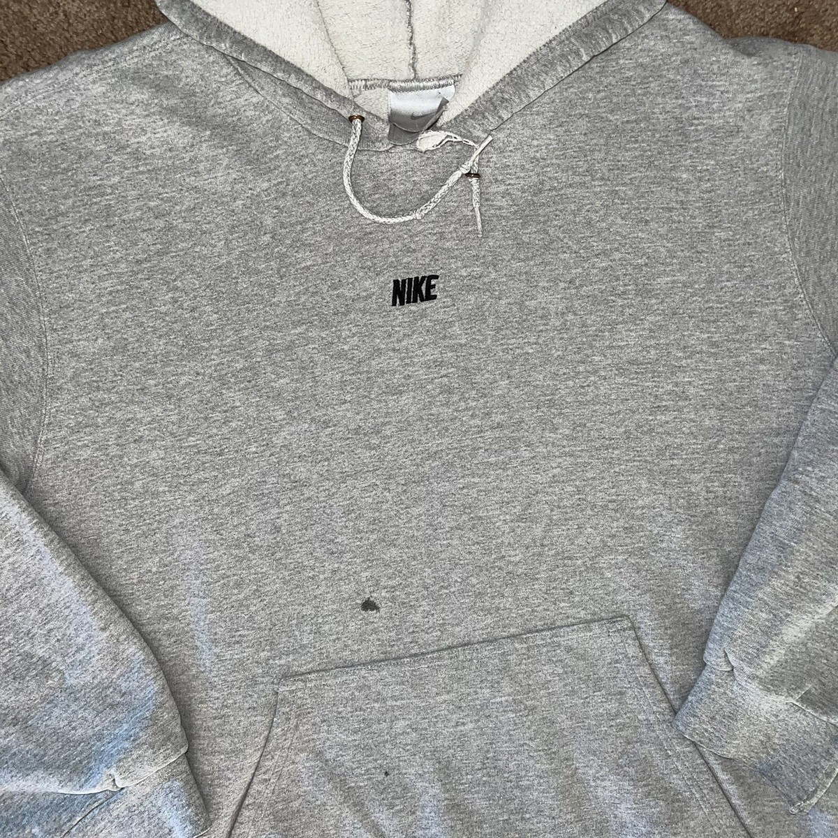 Vtg 90s Y2k Nike Silver Tag Center Swoosh Gray USA Made