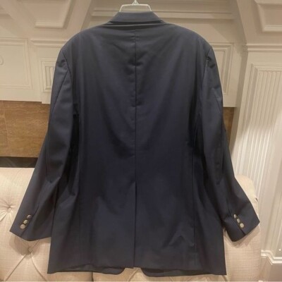 BURBERRY London Men's 46L Navy Kensington Blazer Sport Coat Jacket