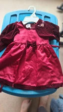Girls 2T Maroon Satin Dress With Velvet Jacket Brooke Lindsay