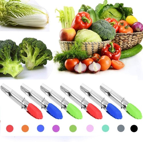 Premium Kitchen Tongs Silicone Tip,Mini Metal Cooking Tongs 7 Inch Serving Tongs - Picture 3 of 8