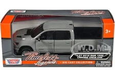 2019 RAM LARAMIE 1500 CREW CAB PICKUP TRUCK GRAY 1/27 DIECAST BY MOTORMAX 79357