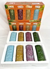 Lot of 2 - CEDILIS Tiki Mugs 4-pack Tropical Hawaiian Party Drink Cups - NEW