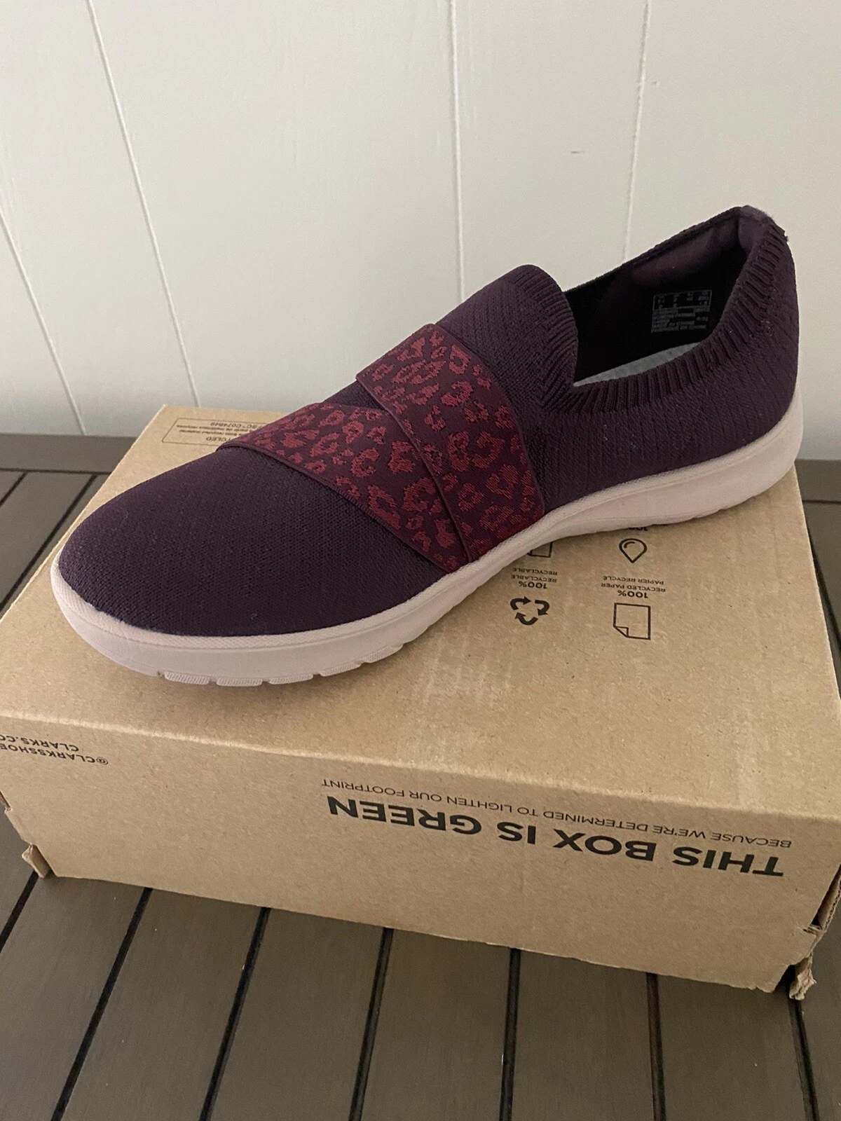 Slip on donna Clarks Adella Stride 26168964 tessuto bordeaux sintetico taglia 9