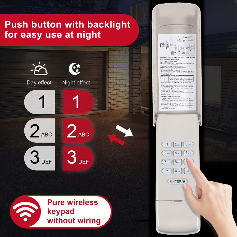 For LiftMaster 877LM Wireless Garage Door Keyless Entry Keypad Yellow