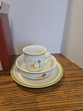 FAO SCHWARZ Childs Plate, Bowl, And Cup China JUNGLE SET