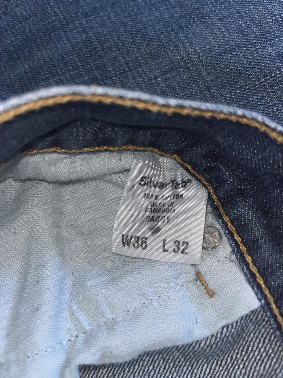 Vintage Y2K Levi's Silver Tab Baggy Jeans Mens Size 36x31 - View 12