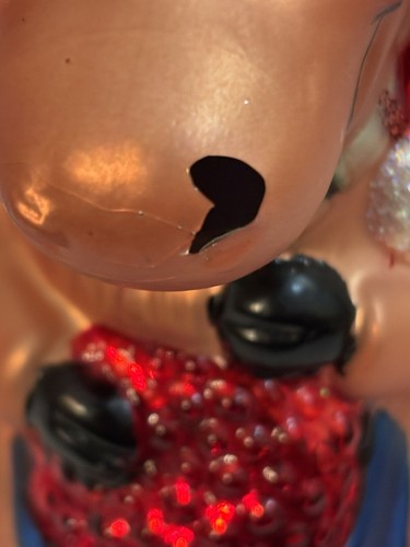 "Adorno de Navidad estilo europeo boca vidrio soplado alce 7,0"" 1998" - Imagen 7 de 9