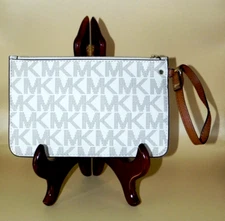Michael Kors Ladies Large Leather Top Zip Clutch Wristlet Wallet - South Pacific