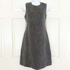 NWT Ann Taylor Tweed Shift Dress Sleeveless Jewel Neck Career Work Grey 2 $149