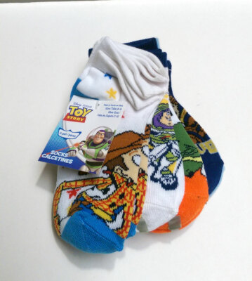 6 PAIR DISNEY TOY STORY BUZZ LIGHTYEAR WOODY T-REX Kids Socks 4-6 Shoe Size 7-10