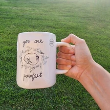NEW RAE DUNN “YOU ARE PAWFECT” Coffee Mug Paw Print 🐾  DOG Leaves 18oz 