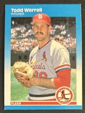 1987 Fleer Todd Worrell 2nd Year Baseball Card #312 Cardinals Pitcher GD/VG O/C