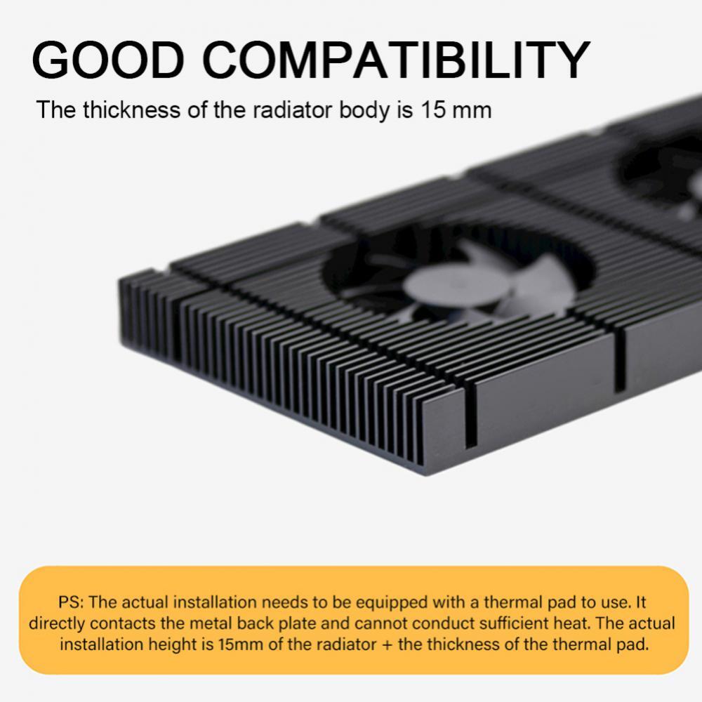 Backplate Radiator Aluminum Panel Dual Universal Gpu Black For 3090 Cooling Fan