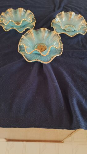 3 Sets venezianisches Glas appliziert Set 3 Teller und kleine Schalen Mid Century - Bild 3 von 6
