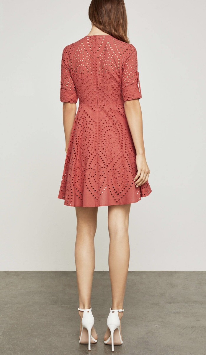 BCBG MAXAZRIA Cotton Eyelet Embroidery Dress XXS Rococo Red Fit and Flare $248 | eBay BCBG MAXAZRIA Cotton Eyelet Embroidery Dress XXS Rococo Red Fit and Flare $248 | eBay