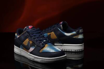 Nike Dunk Low RETRO PRM Graffiti DM0108-400 Navy men's woman shoes