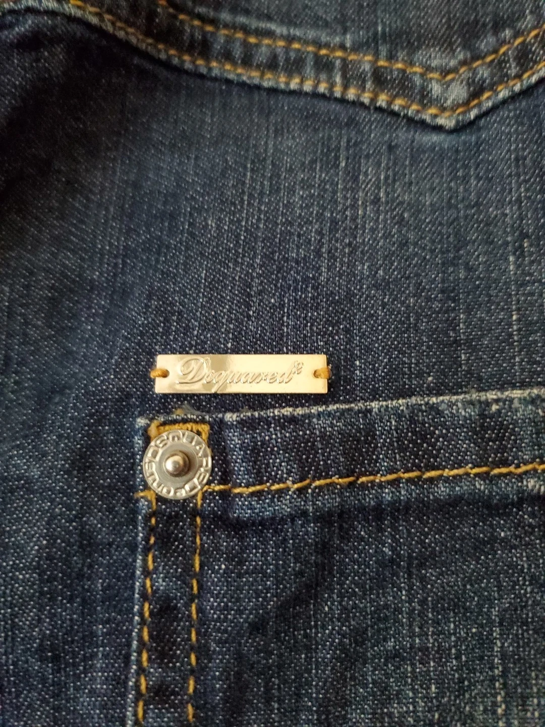 DSQUARED2 Abito Dsquared 2 blu denim Made in Italy bottoni bordi sfilacciati taglia 46