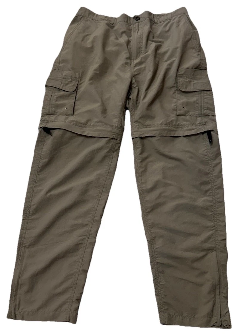 Magellan Pants Mens Sz XL Outdoor Fish Gear Beige Nylon Vietnam Zip Knee