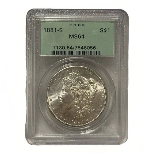1881 S Morgan Silver Dollar PCGS MS64 Old Holder Green Label
