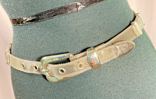 Vtg Metal Silver Mesh Women's Concho Belt Western Size M Buckle.
