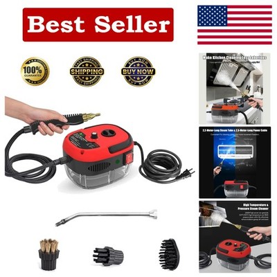 Portable 2500W Steam Cleaner with Adjustable Brush Heads - Perfect for Cars