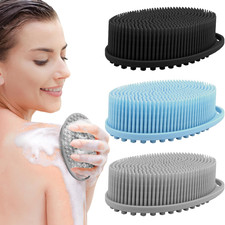 3 Pack Silicone Body Scrubber Exfoliating Shower Loofah Sensitive Skin