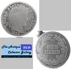 Antique 1908 S⌛US San Francisco Mint Silver Barber Dime🪙Dented