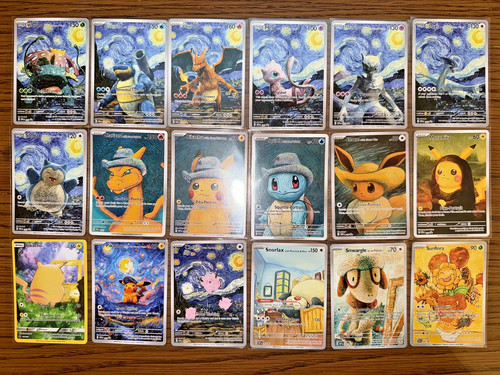 Custom 18 pcs Pokémon Van Gogh Starry Night Complete set read description NONTCG