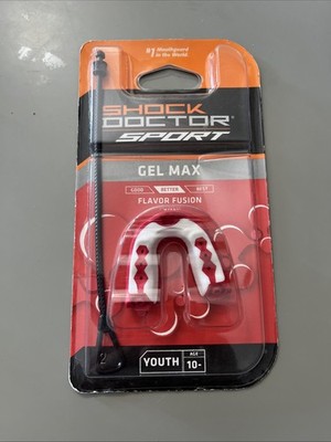 NEW Shock Doctor Gel Max Youth Mouthguard Punch Flavor Fusion Strap/Strapless