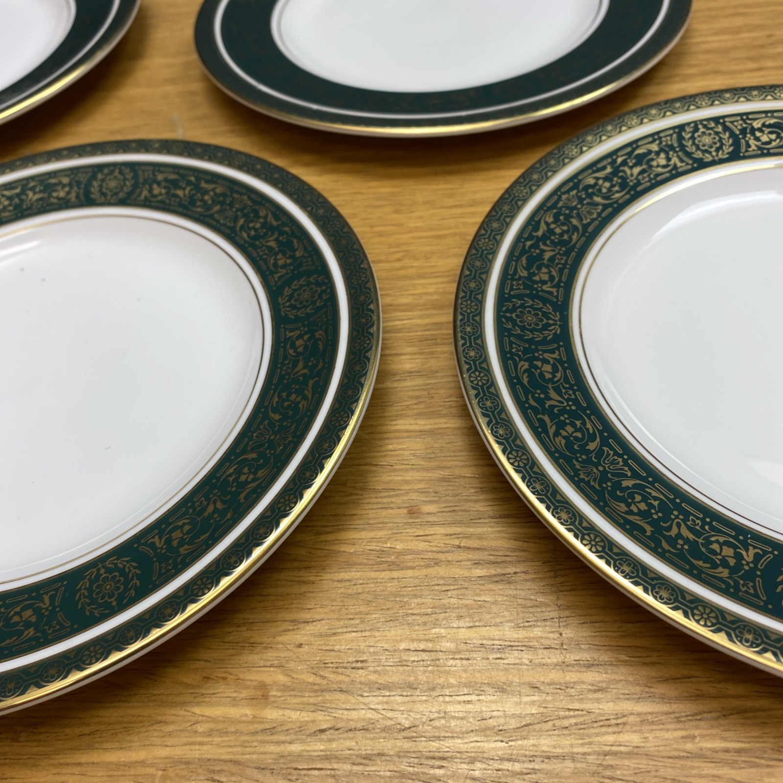 8 Royal Doulton Vanborough Green Band 6 1/2” Bread Plates