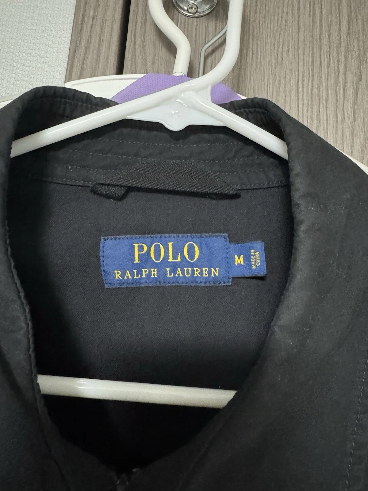 Polo Ralph Lauren Men's Black Full Zip Harrington Jacket Twill Point Collar M image 4