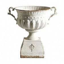 Blumenvase mit Eisensockel im franz&ouml;sischen Stil gepr&auml;gt dekorative Urne mit quadratischem Sockel