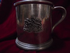 RARE RALPH LAUREN SAFARI LION CREST EMBLEM PEWTER SHAVING BEER MUG CUP TANKARD