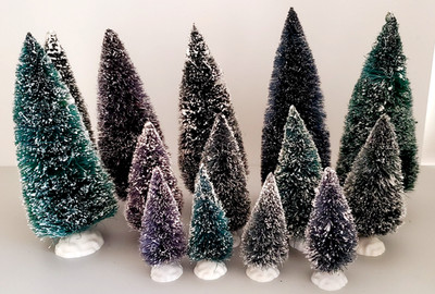 Lemax & Unbranded Village Trees Lot of 14 Various Sizes- see photos  