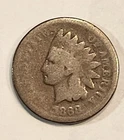 1868 P Indian Head Cent Penny  Well worn But Great Detail - C9915