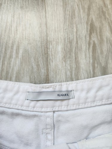 Klique B. White Distressed Mid Rise Cut Off Denim Jean Shorts Cotton Size 25 - Picture 3 of 9