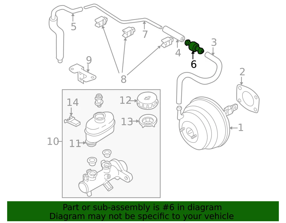 Válvula de retención genuina Nissan Booster 47478-51E00 Foto 3 de 3