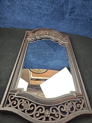 1969 Dart Ind. Syroco Homco Molded Hammered Wood Look Mirror 28.5'' X 14.5'' 2310