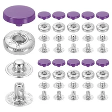 20 Set Snap Fasteners, 12mm #633 Zinc Alloy Press Studs Buttons, Dark Purple