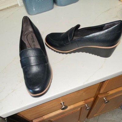 lifestride womens shoes size 9m loafer black comfort shock absorption