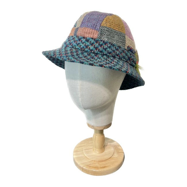 John Molloy Hat Patchwork Feather Hat Multicolor … - image 1