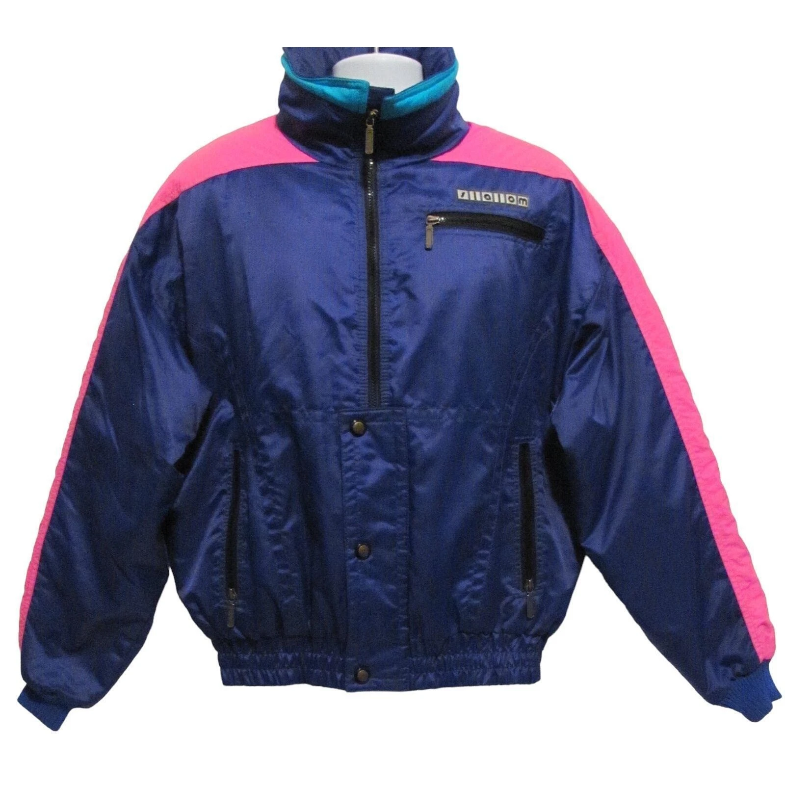 Slalom Mens Large L Pink Ski Snowboarding Jacket Coat Purple Hot Made US Vintage