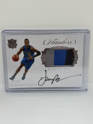 2016-17 Panini Flawless #M-HB Harrison Barnes Momentous Game Worn Patch Auto /25