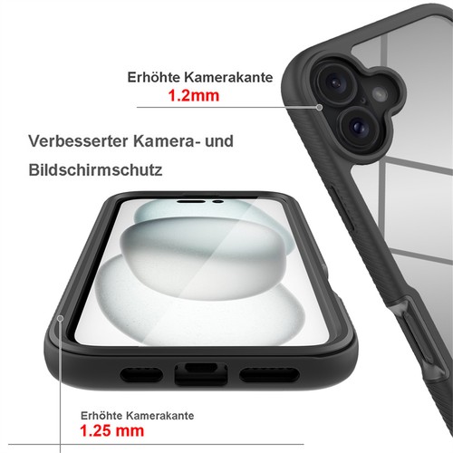 Schutz Hülle Handy Tasche 360 Grad TPU vollschutz mit Integriertem Displayschutz - Bild 111 von 136