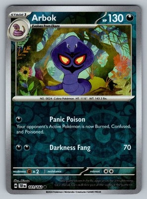 2024 Pokemon Temporal Forces Arbok 101/162 Reverse Holo