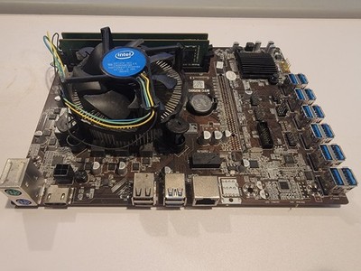 B250C BTC Mining 12XPCIE  WCPURAMCOOLERRISERSCABLES Complete setup -GPU'S