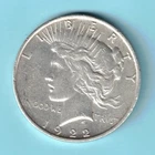 1922 Peace Silver Dollar $1 90% Silver Coin US Mint Denver Circulated F to VF