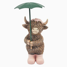 Highland Cow Umbrella Girl