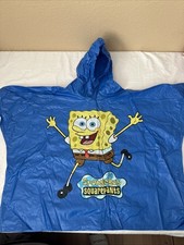 Spongebob Squarepants Kids Raincoat W/Bag PVC 4-7 Blue
